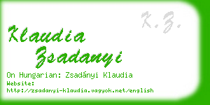 klaudia zsadanyi business card