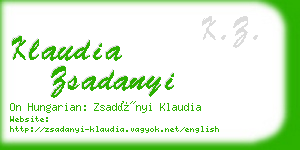 klaudia zsadanyi business card